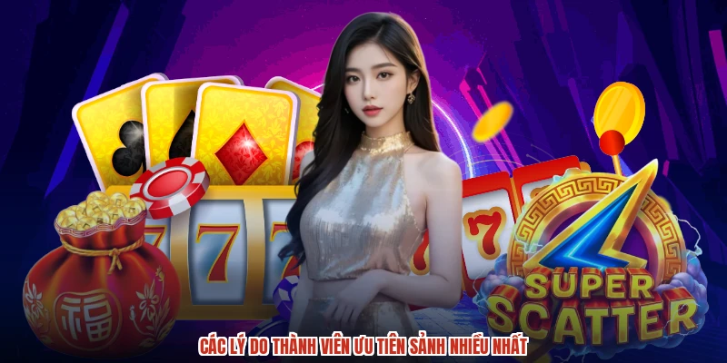 Các lý do thành viên ưu tiên sảnh nhiều nhất