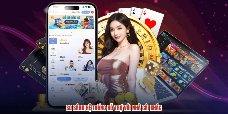 So sánh hệ thống hỗ trợ với nhà cái khác
